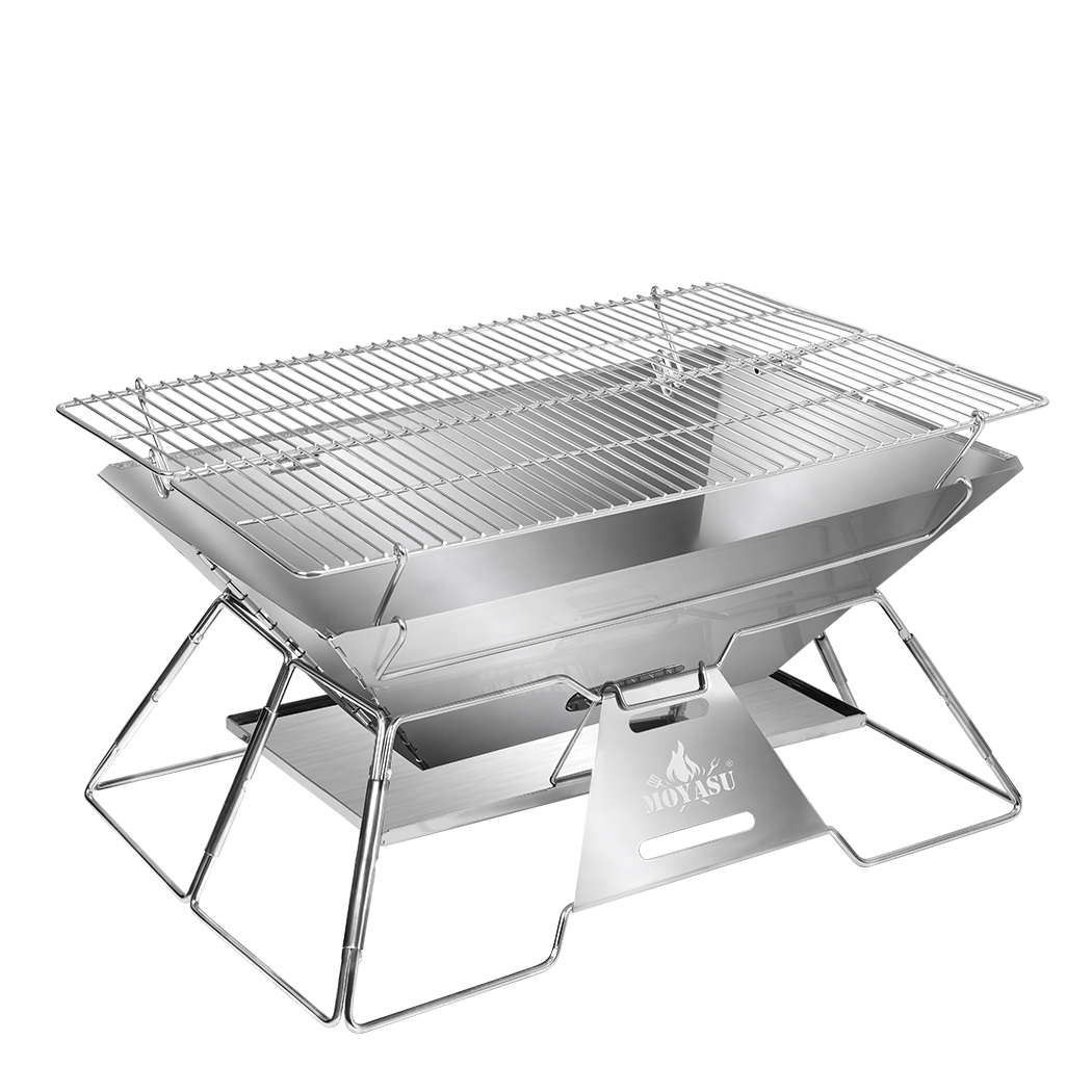Levede Portable Folding BBQ Charcoal Grill Silver-1942353695664640008