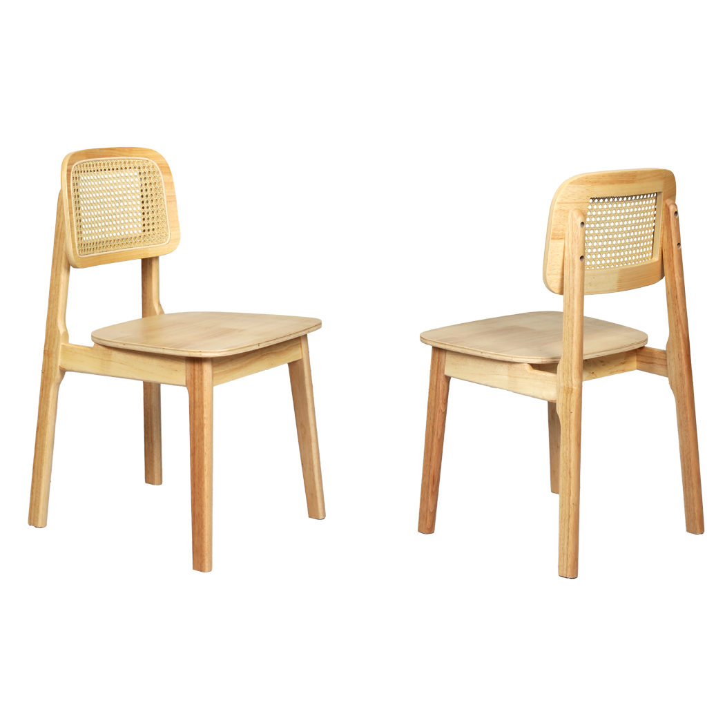 Levede 2x Rattan Dining Chair Wooden Kitchen Chair-1937319810849443848