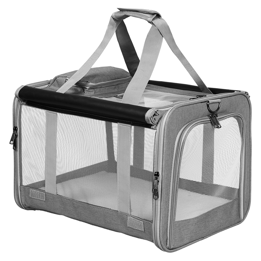 Pawz 3 in 1 Pet Soft Crate Dog Cat Carrier XL Size Grey-1942353704543981576