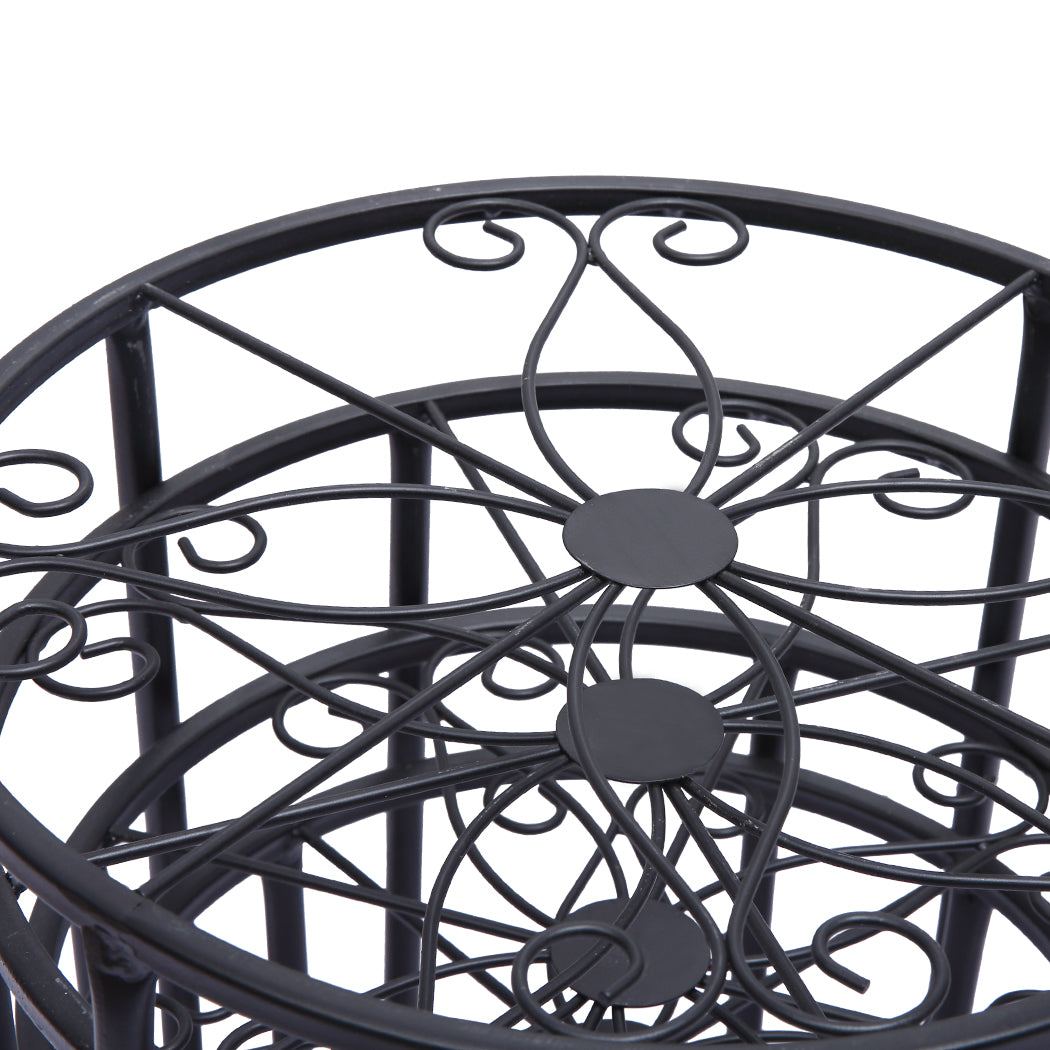 4 x Levede Metal Plant Stand Outdoor Black-1942353738408792068