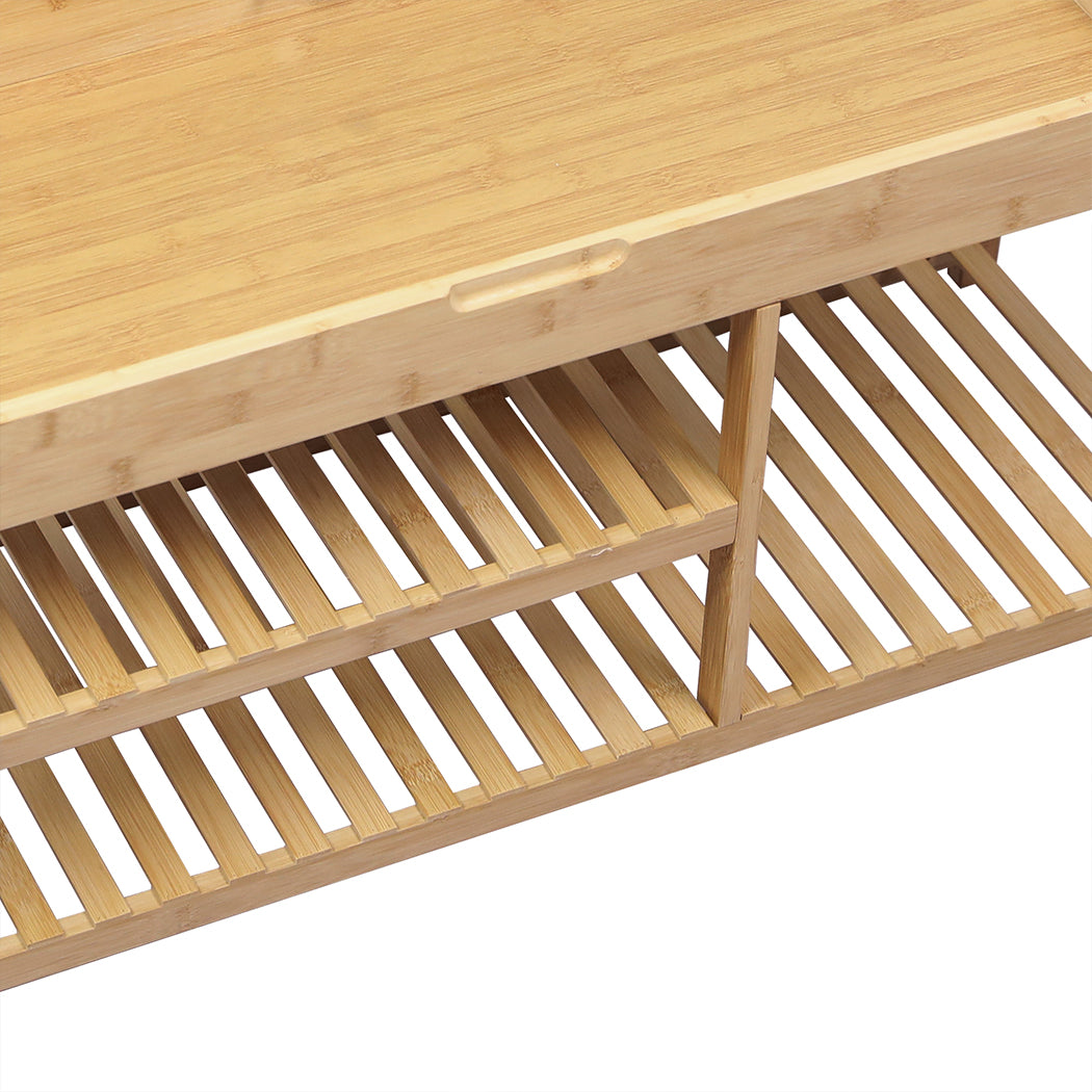 Levede Bamboo Shoe Rack Bench Entryway Seat-1942353619991007237