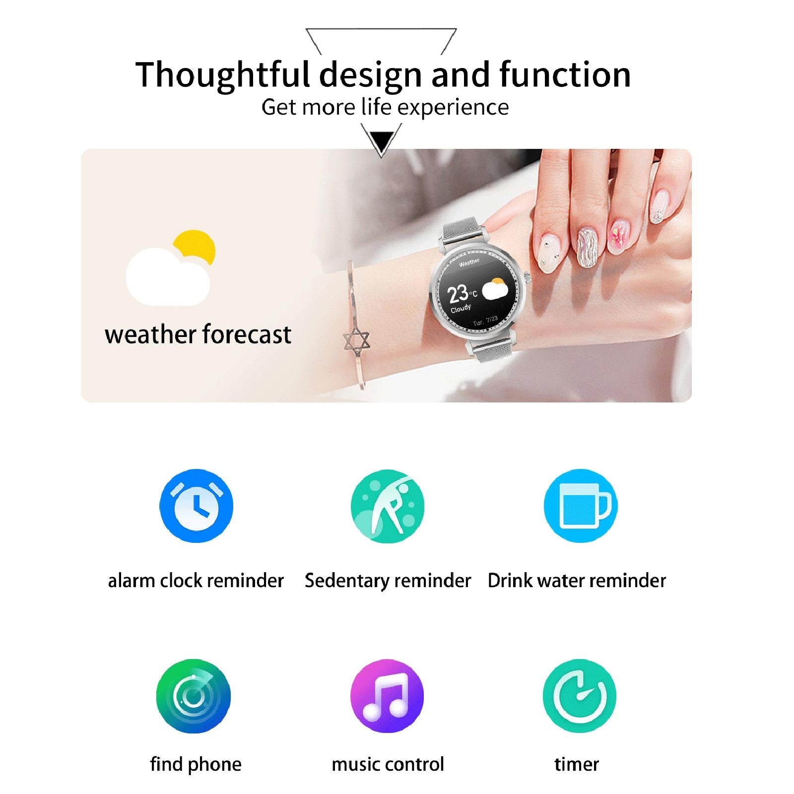 Health Monitoring Smart Watch With Heart Rate And Blood Pressure Options-1915196598065958916