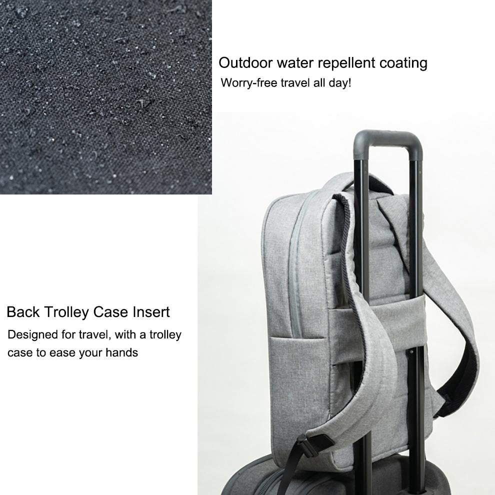 15 Inch Waterproof Laptop Handbag - Dark Gray Polyester-1915196543376429062