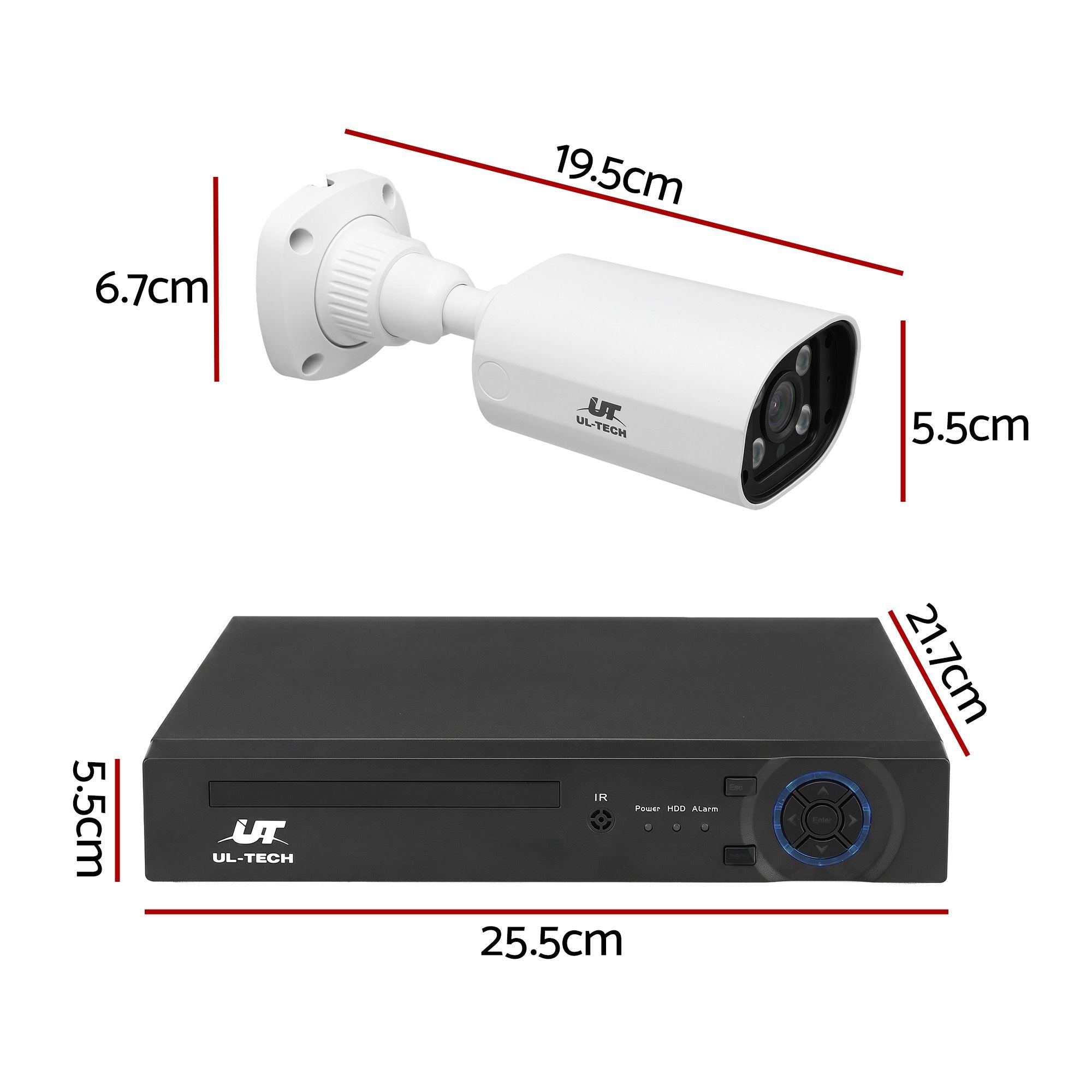 UL-Tech 4CH 5MP PoE NVR Security System, 4 Cameras, Dual-Light Colour Night Vision, Two-Way Audio, AI Motion Detection, IP65-Rated, No Monthly Fees, Wired CCTV Kit for Home, Indoor and Outdoor