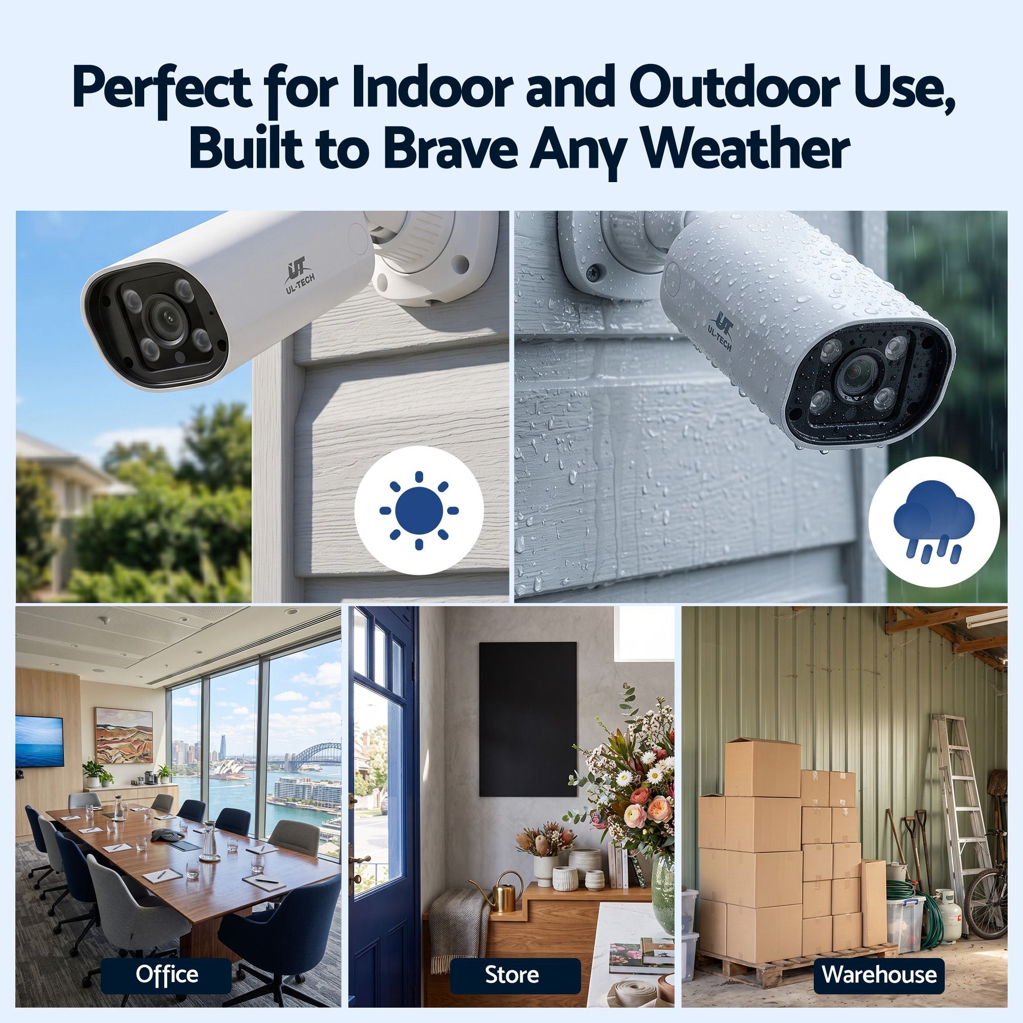 UL-Tech 4CH 5MP PoE NVR Security System, 4 Cameras, Dual-Light Colour Night Vision, Two-Way Audio, AI Motion Detection, IP65-Rated, No Monthly Fees, Wired CCTV Kit for Home, Indoor and Outdoor