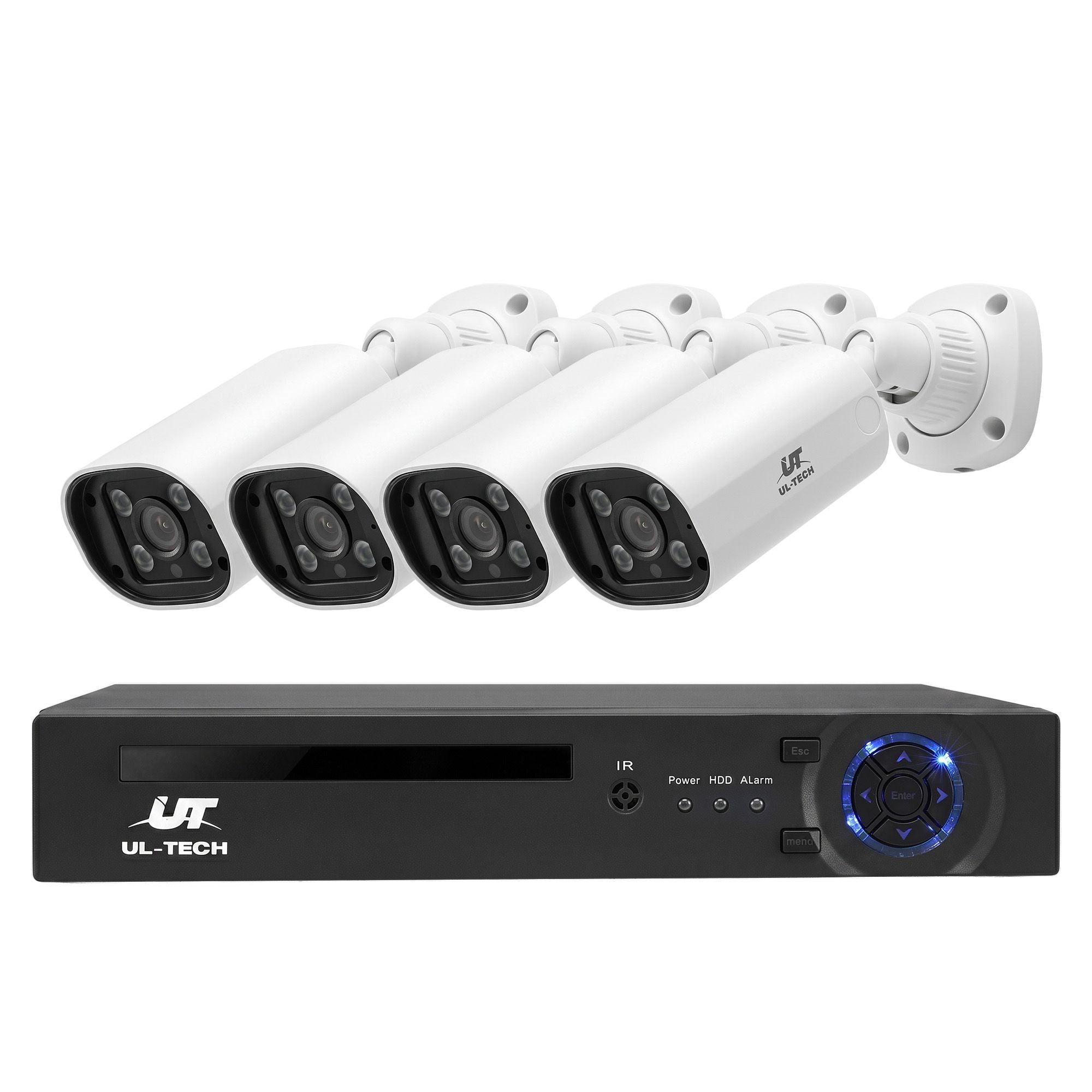 UL-Tech 4CH 5MP PoE NVR Security System, 4 Cameras, Dual-Light Colour Night Vision, Two-Way Audio, AI Motion Detection, IP65-Rated, No Monthly Fees, Wired CCTV Kit for Home, Indoor and Outdoor