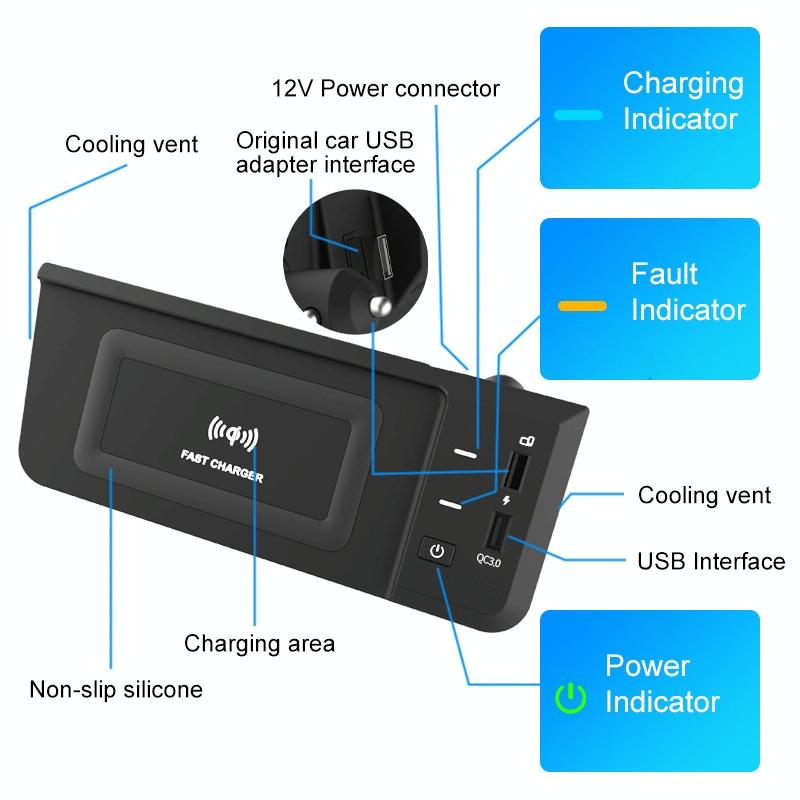 15W / 10W Wireless Charger For Audi Q5L 2018-2022 - Qi Standard-1915197516341710849