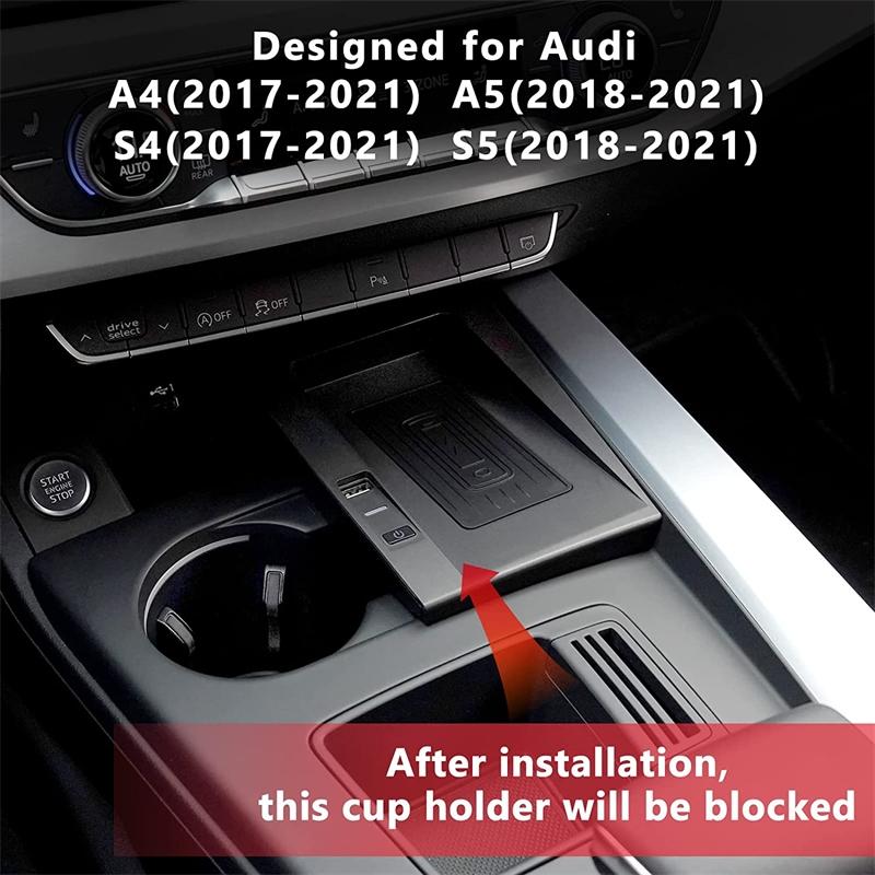 15W Wireless Charger For Audi A4 A5 S4 S5 2017-2021 - Qi Standard-1915197246719266822