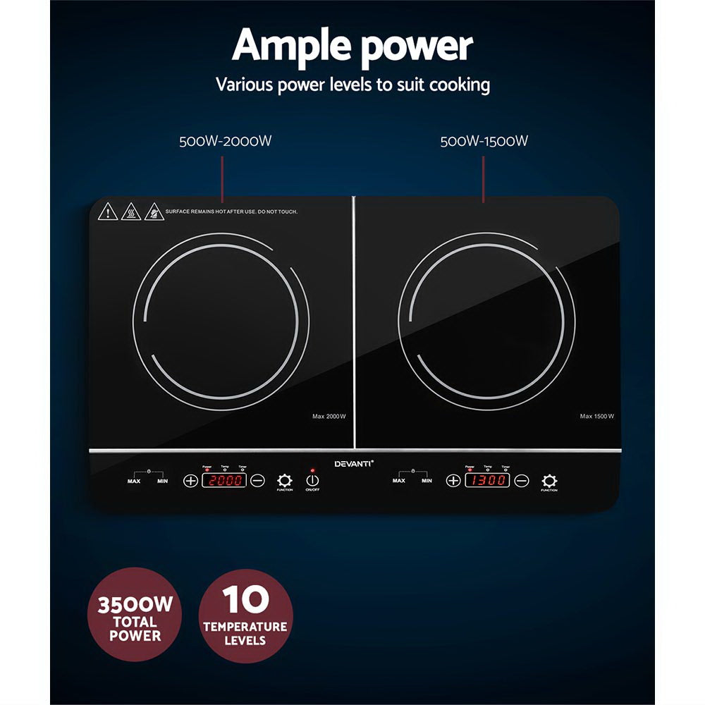 Devanti Portable Induction Cooktop 60cm Portable Cooker 15A Plug