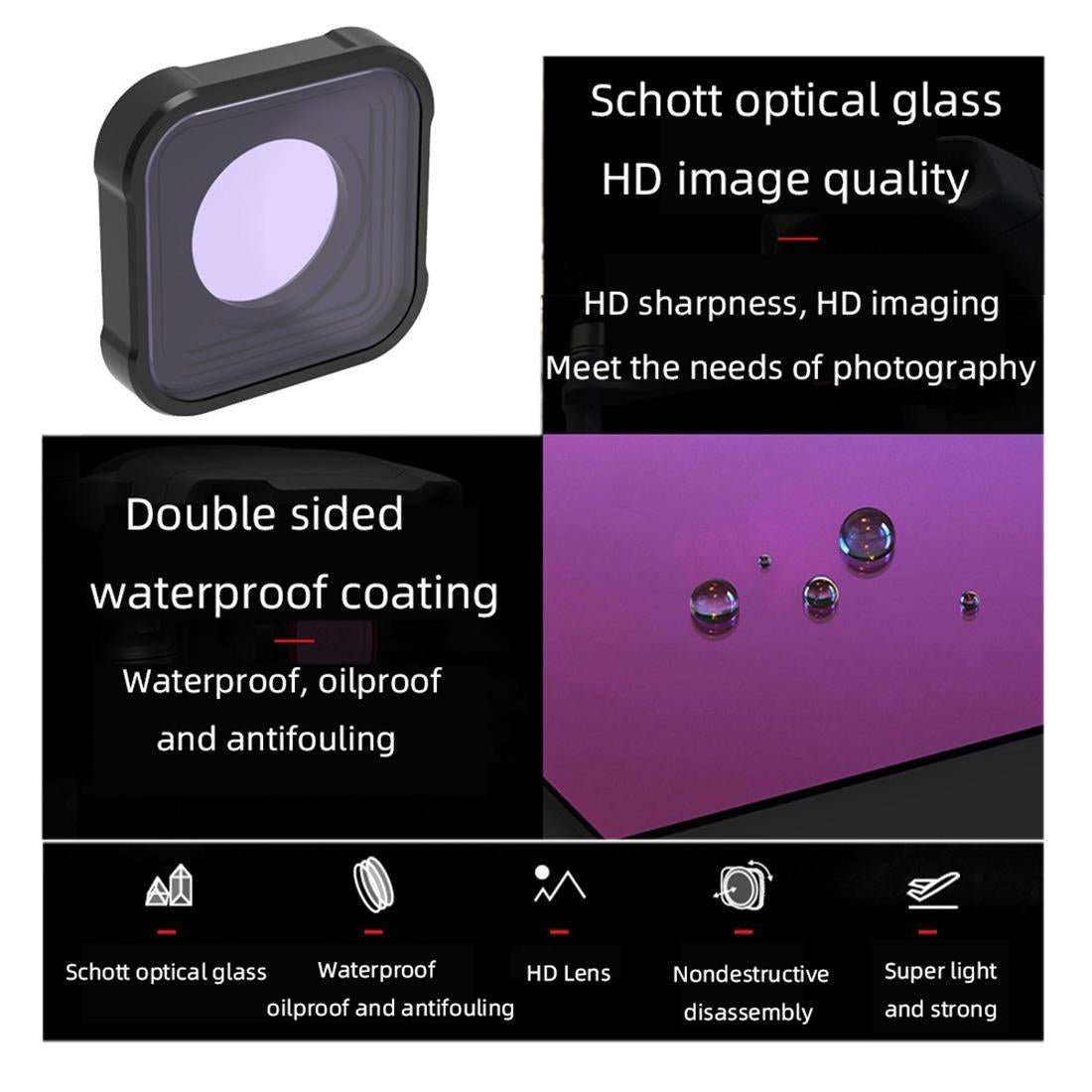 Kb Series Star Cpl Night Lens Filter For Gopro Hero10 / 9 - Nd8 / 16 / 32-1915197012517720069