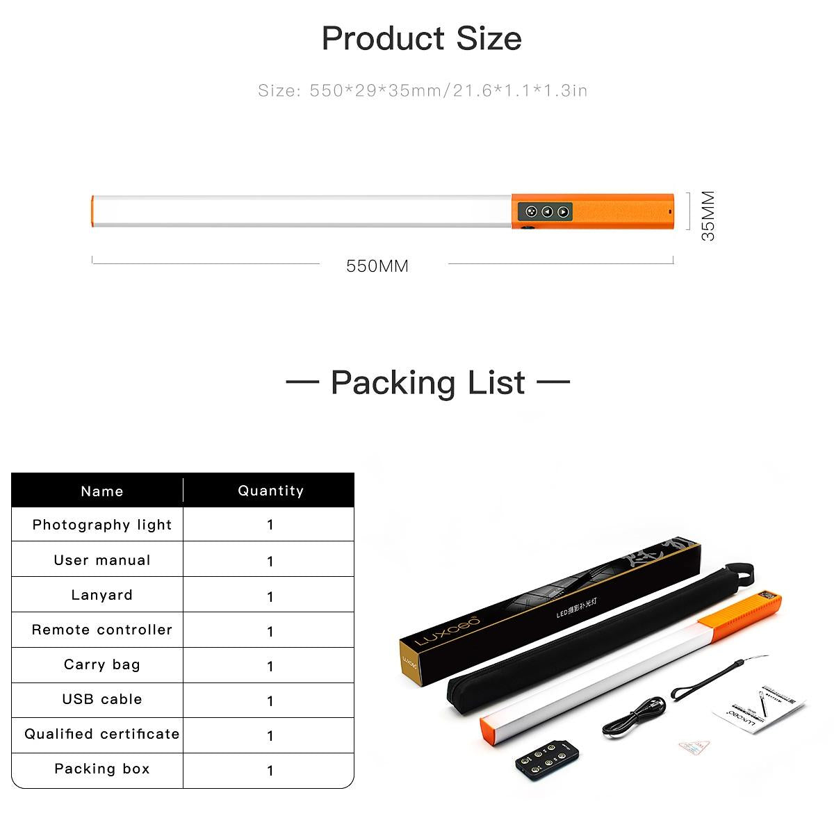 Handheld Dual Temperature Led Stick Light - Orange-1915196534744551425