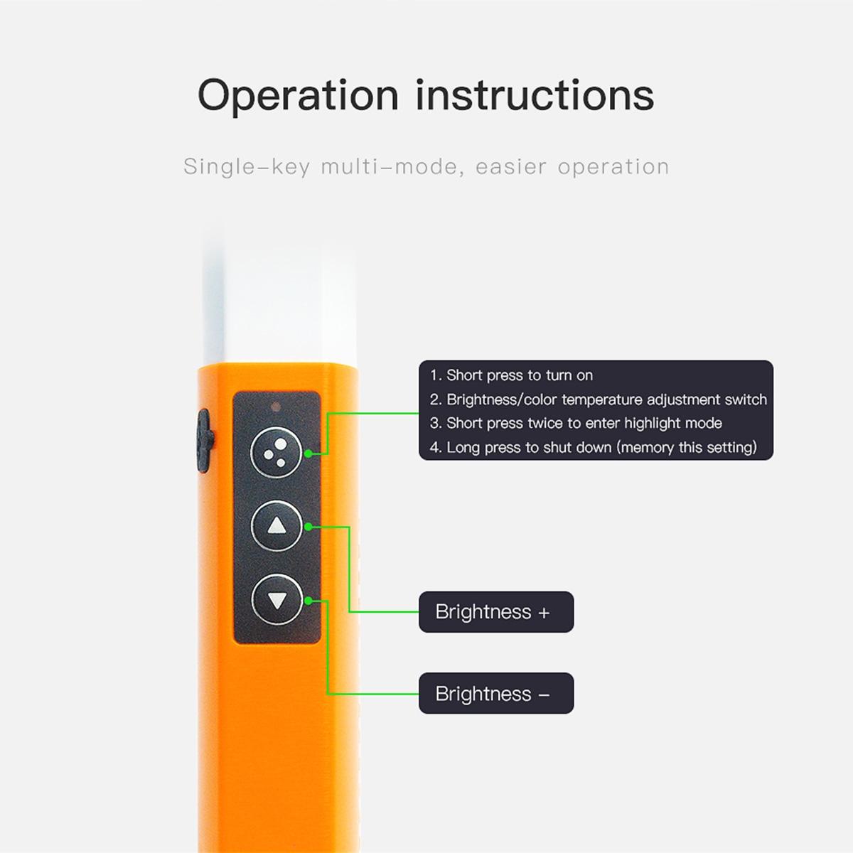 Handheld Dual Temperature Led Stick Light - Orange-1915196534744551431