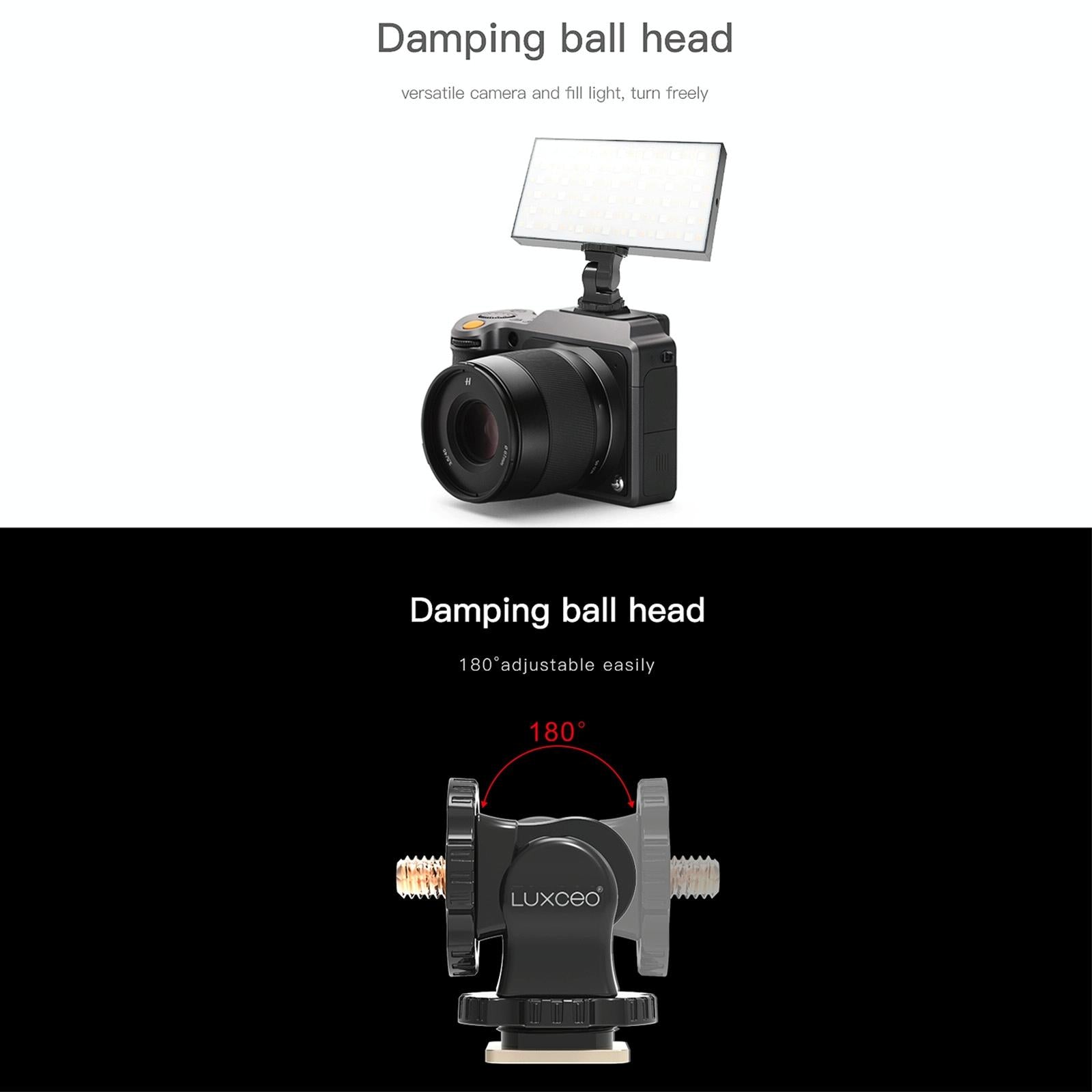 Universal Hot Shoe Damping Ball-Head Camera Bracket - Black-1915196507657736196