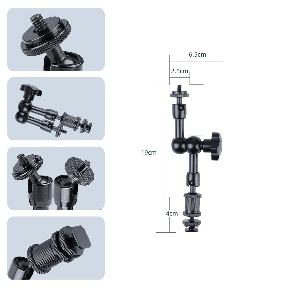 7 Articulating Magic Arm With Adjustable Friction & Large Claws Clips - Black-1915196509939437572