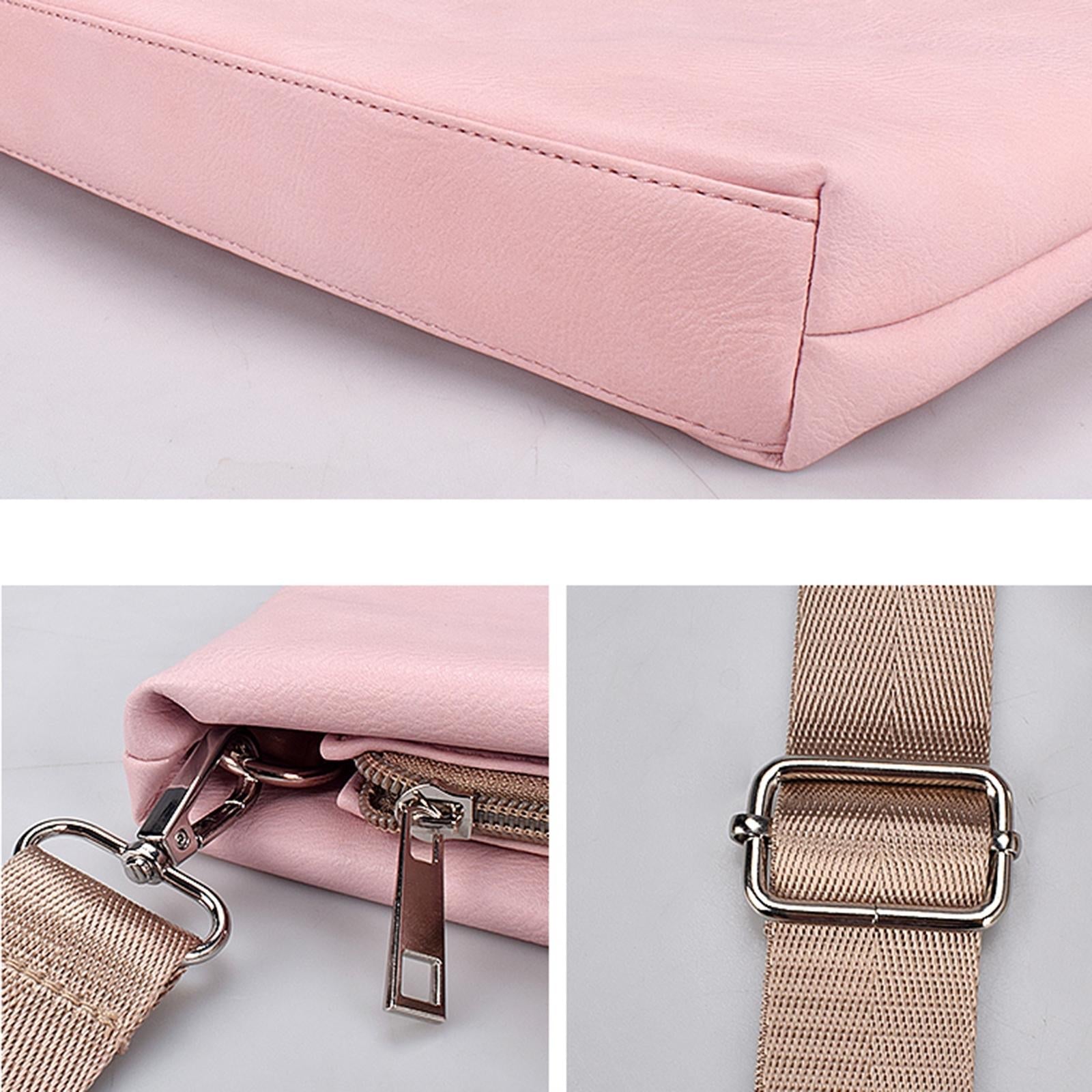13.3 Inch Lightweight Laptop Bag With Detachable Strap - Pink-1915196894351593476