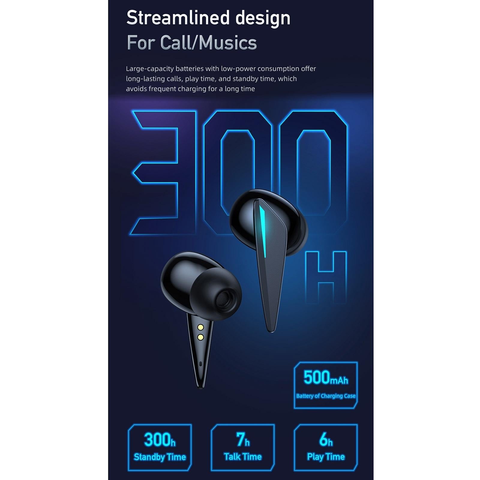 Wireless Gaming Earphones - T23 Tws - Black-1915196823417524229