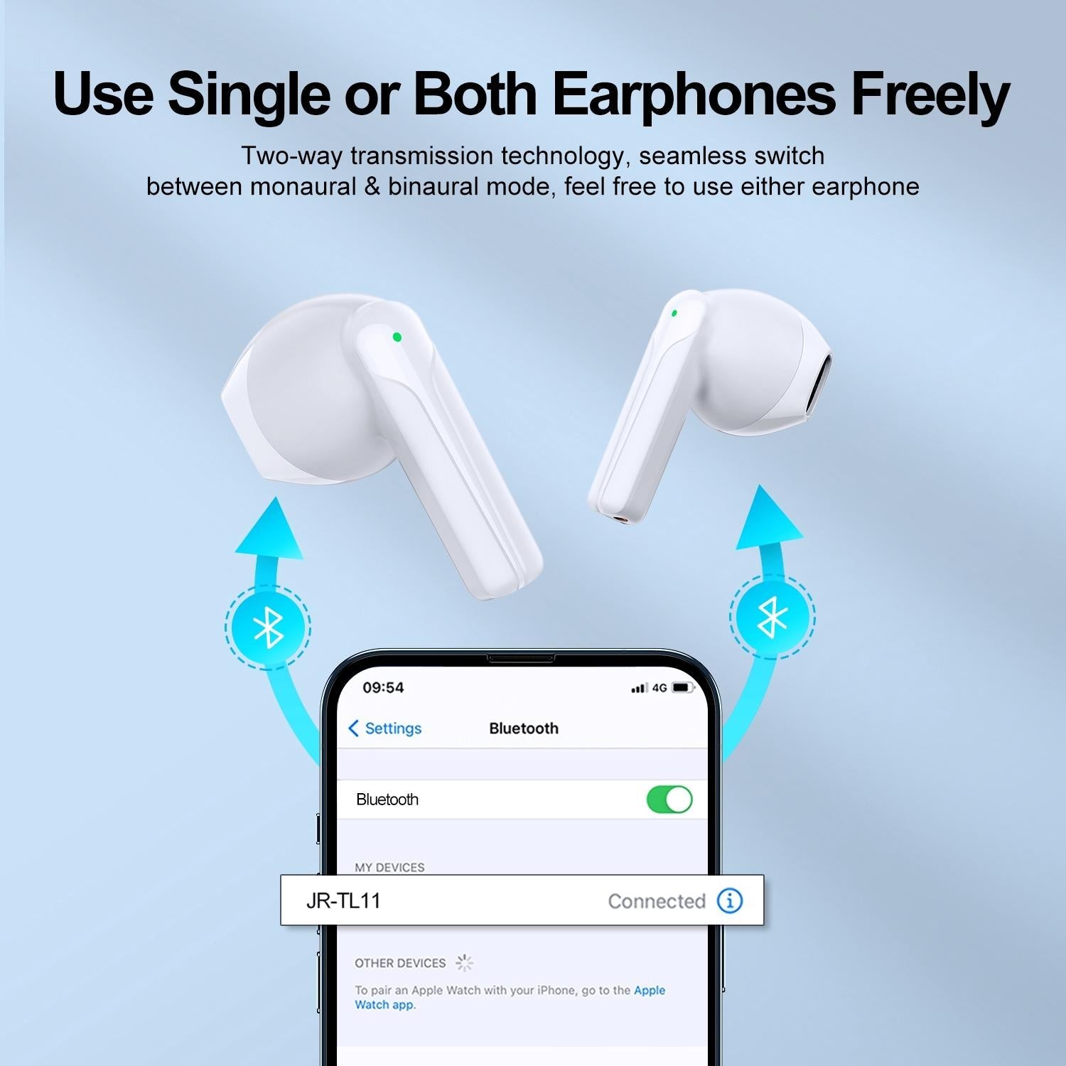 True Wireless Bluetooth Earphones With Dual-Mic - Black-1915196884809551878