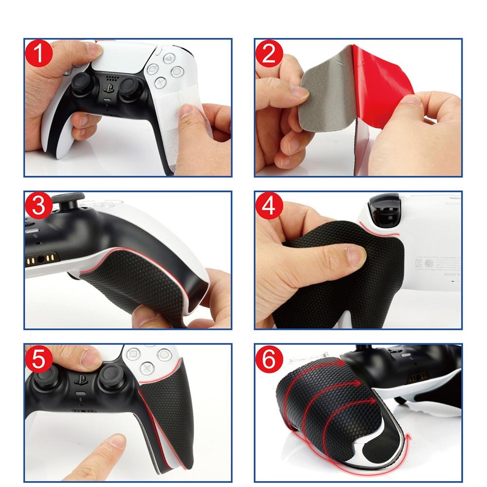 Anti-Slip Protective Sticker For Sony Ps5 Game Handle - Black-1915196647575523334