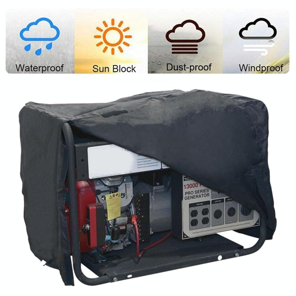 Waterproof Generator Cover - 97X76X76Cm - Black Oxford Cloth-1915196652021485571