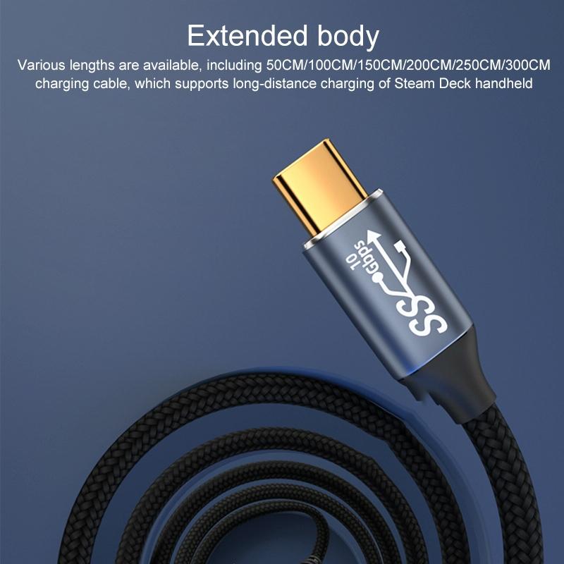 1.5M Usb-C To Usb-C Stereo Curved Data Cable For Steam Deck Gen2 - 100W-1915197960430424067