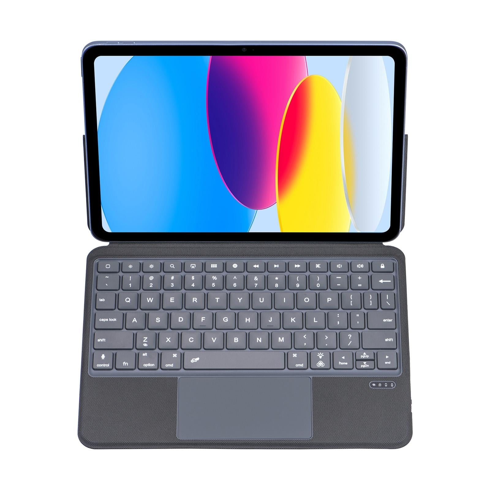 10.9 Ipad 10Th Gen 2022 Bluetooth Keyboard Case - Black Leather With Backlight-1915197122005831681