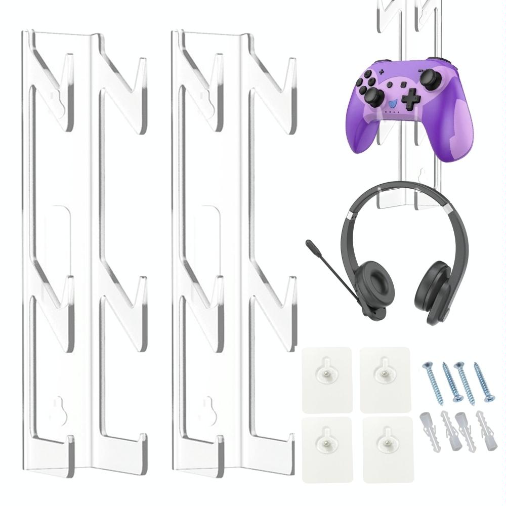Acrylic Game Controller And Headphone Wall Mount - Set Of 2-1915197531353124865