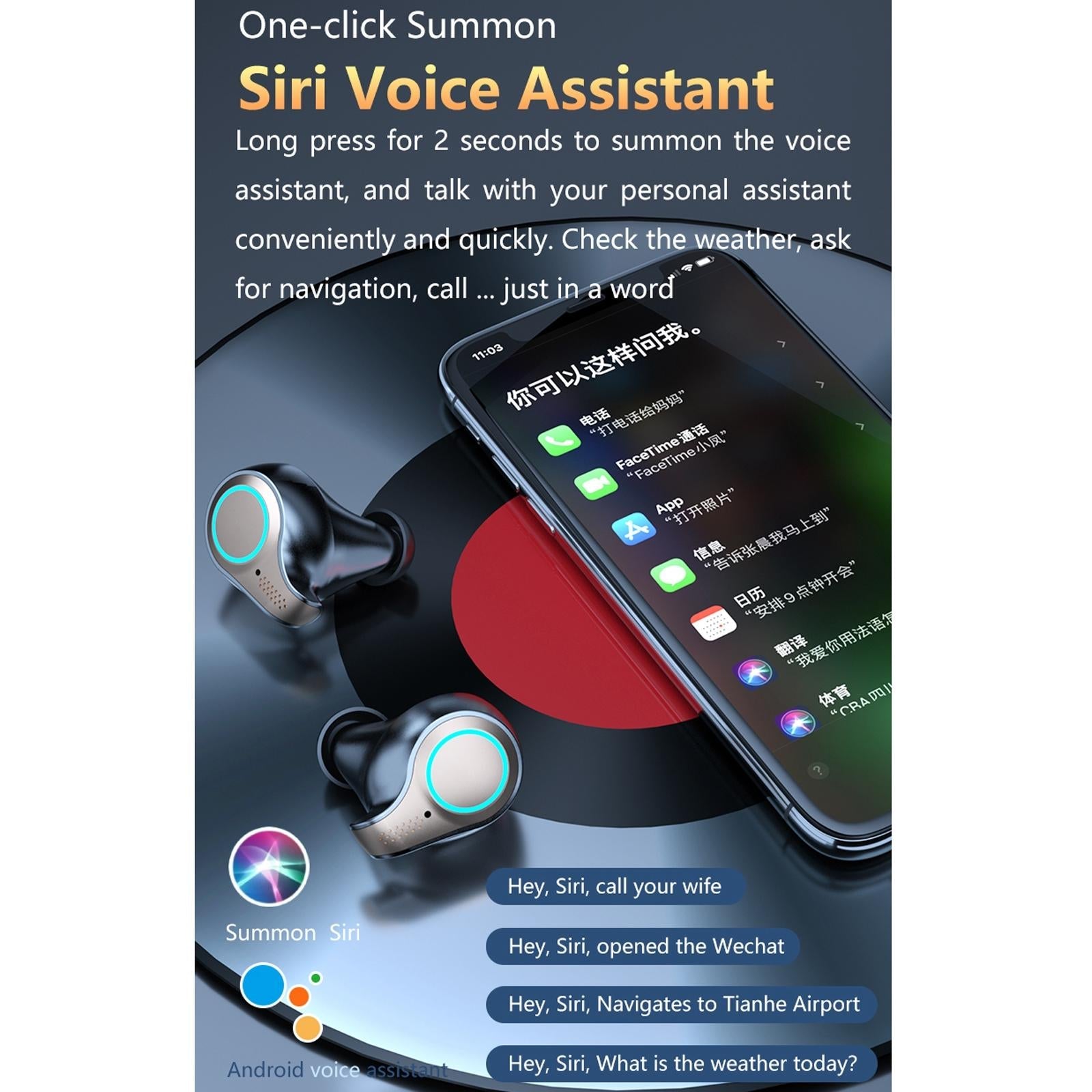 Waterproof Wireless Bluetooth 5.0 Earphones With Charging Box And Led Display-1915197074165600260