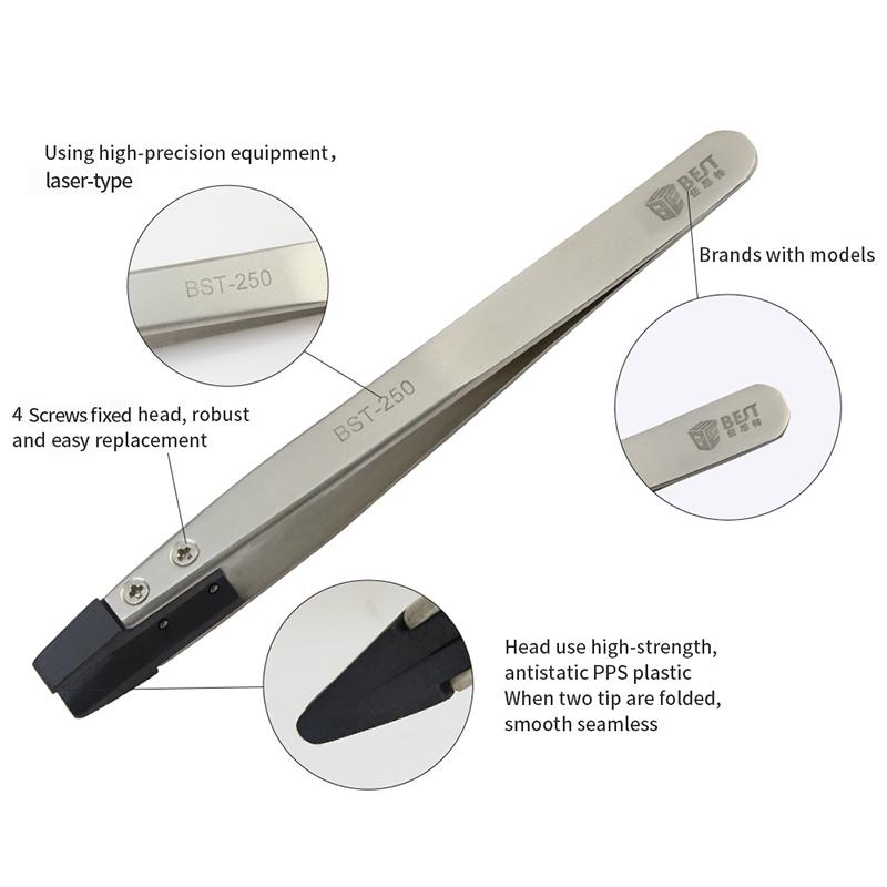 Stainless Steel Anti-Static Tweezer - Best Bst 250-1915198048699551748