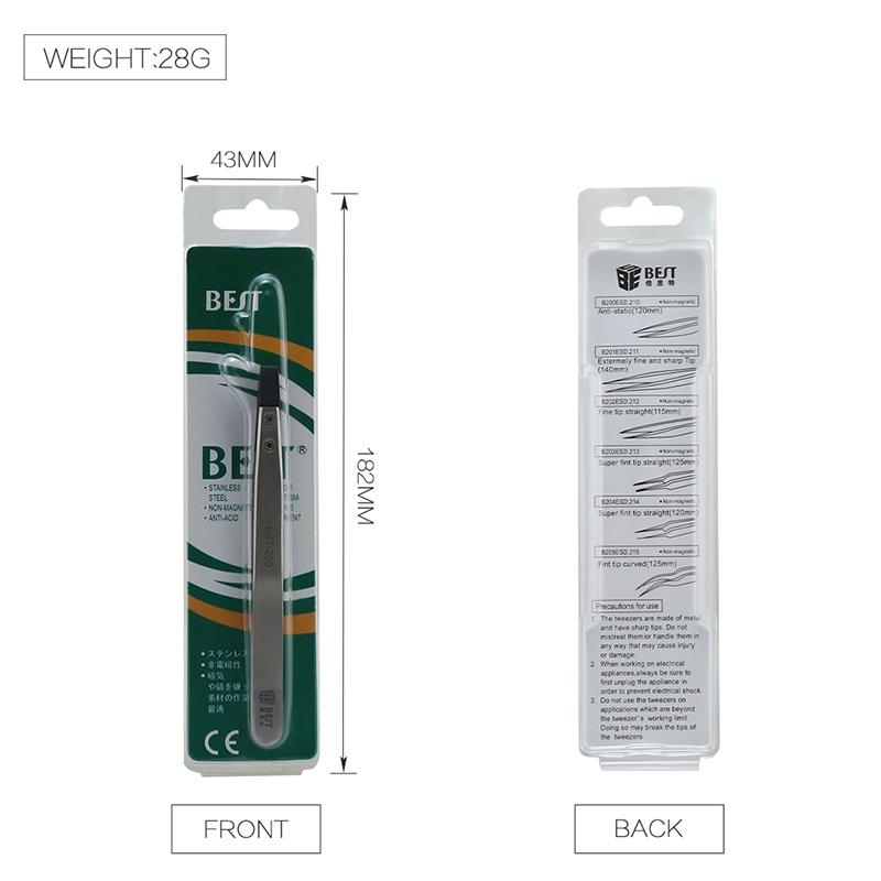 Stainless Steel Anti-Static Tweezer - Best Bst 250-1915198048699551749