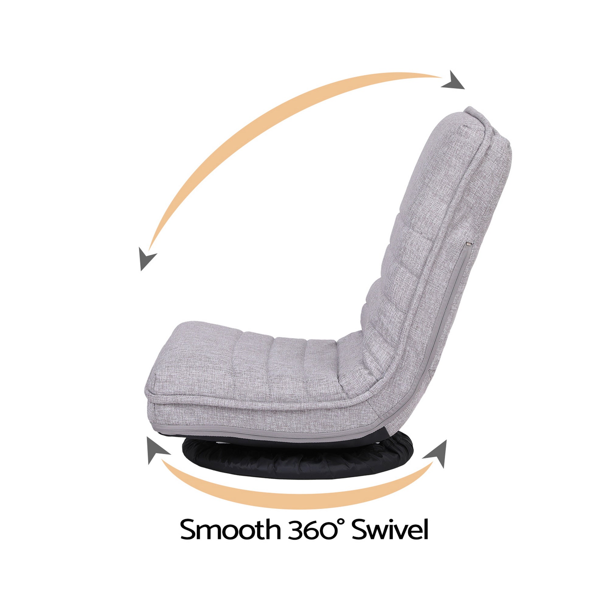 Ariss Swivel Floor Chair 360 Adjustable Foldable Lounge Seat Floor Sofa Chair Grey