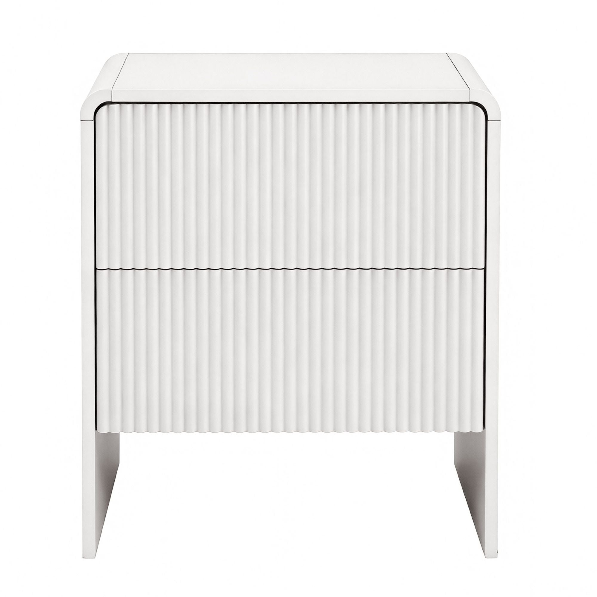 Artiss 2x Bedside Table 2 Drawers - Beige