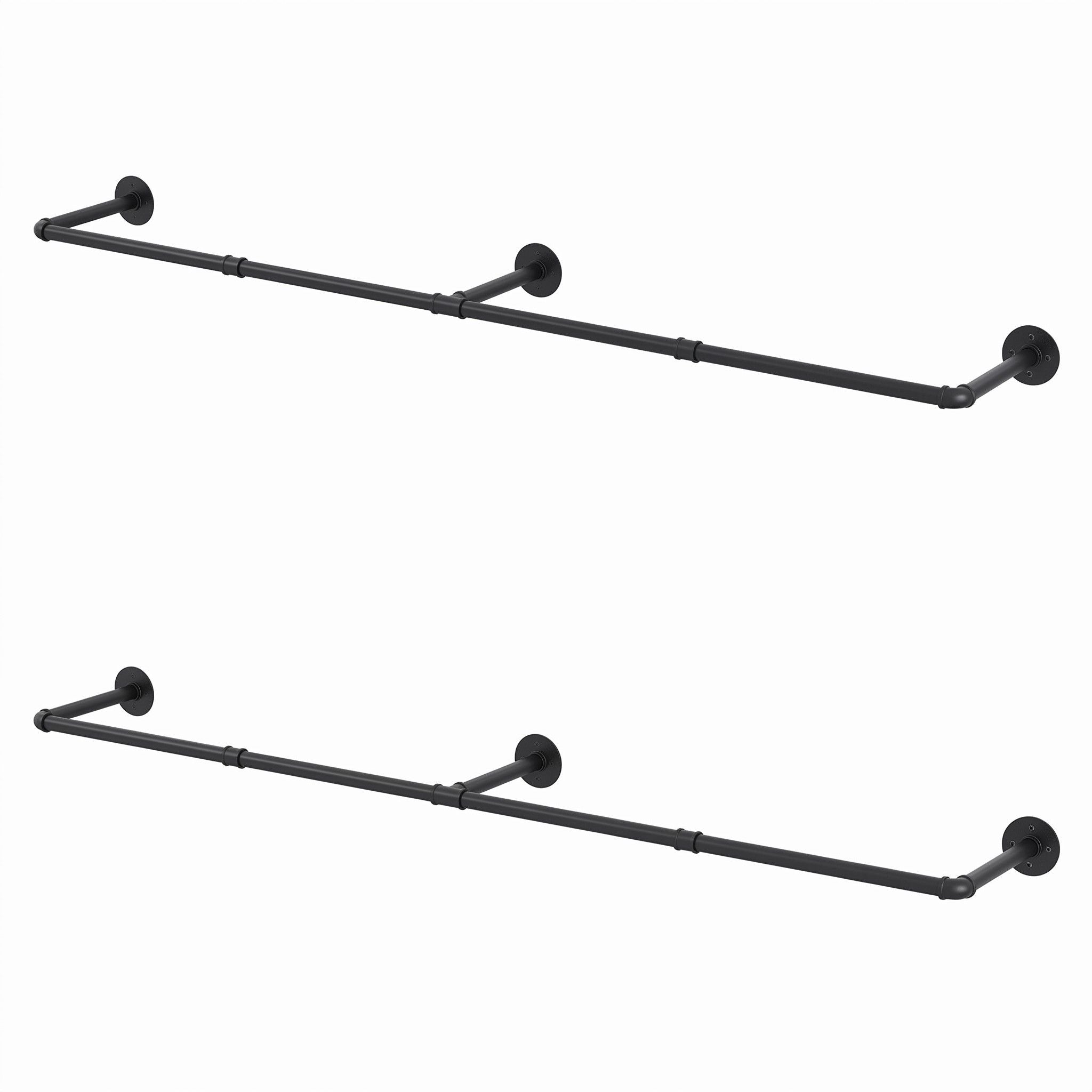 Artiss Clothes Rack Garment Rail Metal Industrial Pipe Wall Mounted 2 Pack
