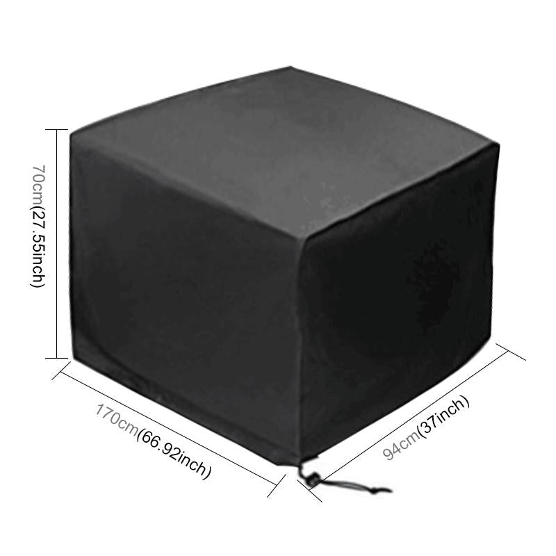Waterproof Outdoor Furniture Cover - 210D Oxford Cloth - Anti-Uv & Dust-Proof - Fits Table & Chairs - 170X94X70Cm - Black-1915196700230815745