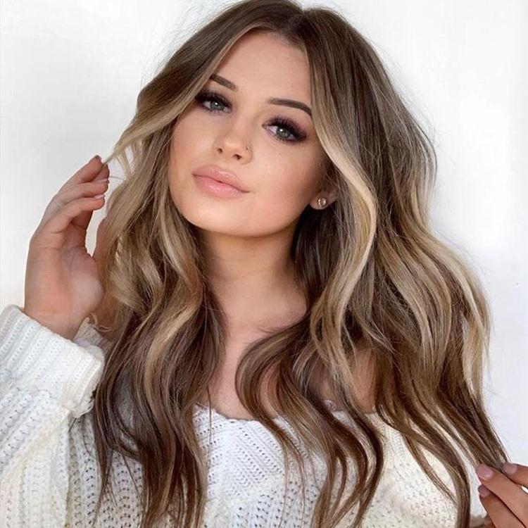 Long Curly Mixed Colour Wig For Women-1922443434346549252