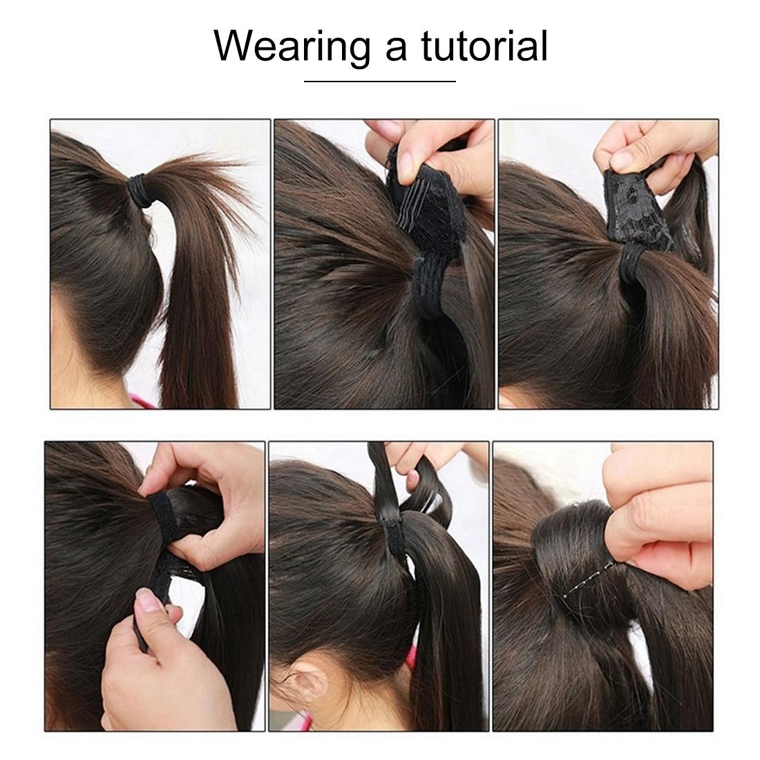 30 Long Straight Hair Wig Ponytail With Invisible Bandage Style-1915197296769896450