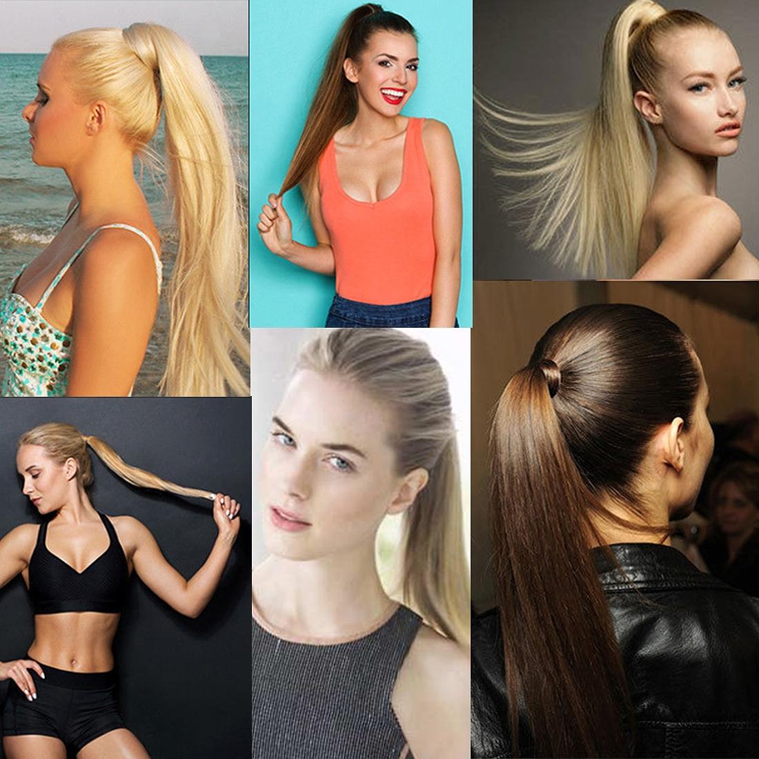 Long Straight Ponytail With Invisible Bandage For Natural Look-1915197059984658435
