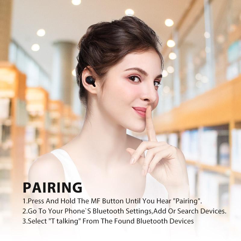 Wireless In-Ear Headset With Usb Cable - Black 5.0-1915196499868913673