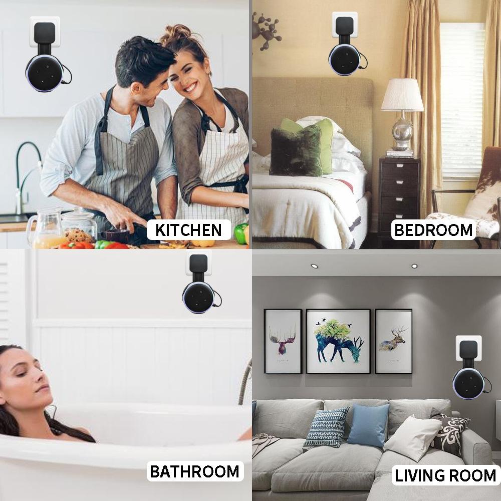 Smart Bluetooth Speaker Holder For Amazon Echo Dot 3 - Portable Wall Plug Accessory Black-1915196774012817414
