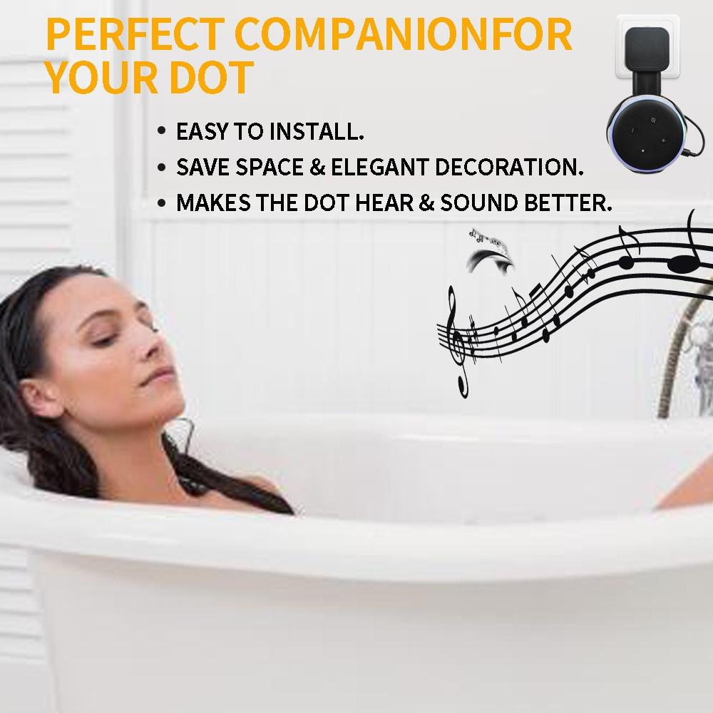 Smart Bluetooth Speaker Holder For Amazon Echo Dot 3 - Portable Wall Plug Accessory Black-1915196774012817416