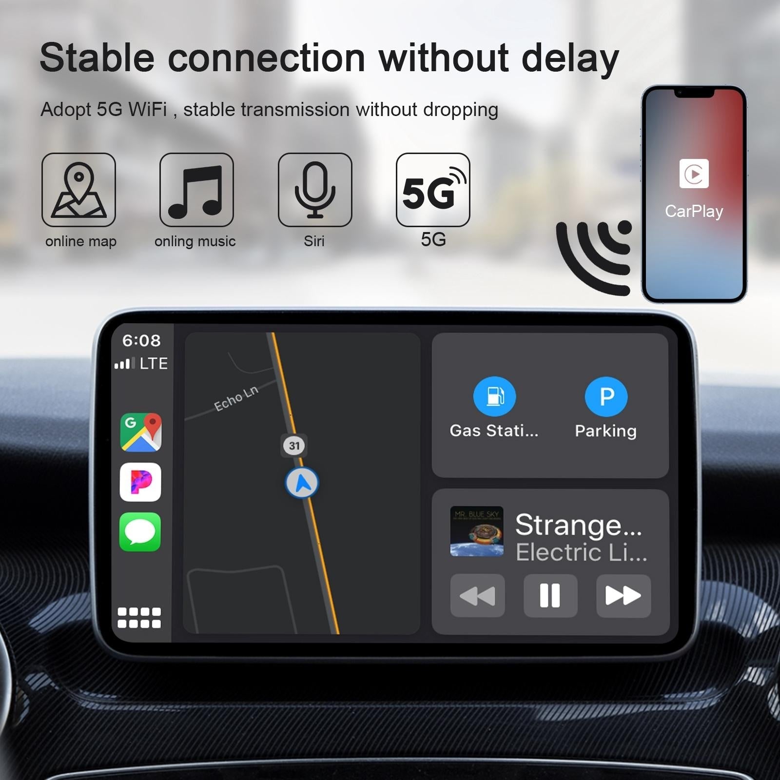 Wireless Carplay Adapter For Iphone - Usb & Usb-C-1915196637609857026