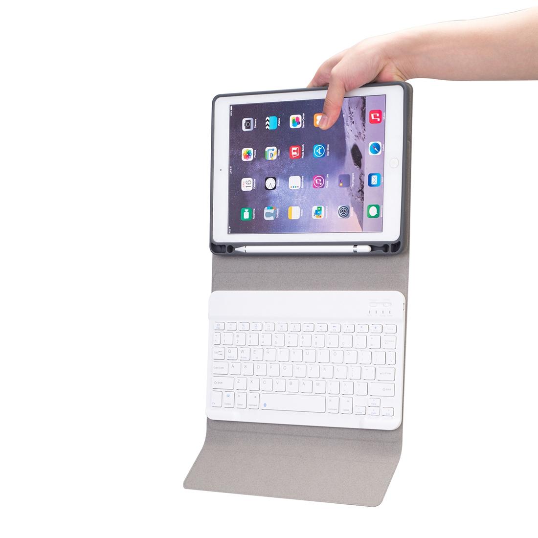 Silk Texture Bluetooth Keyboard Tablet Case For Ipad Air 2 / 1 Pro 9.7 2017 / 2018 With Stand & Pen Slot - Rose Gold-1915196544437587972