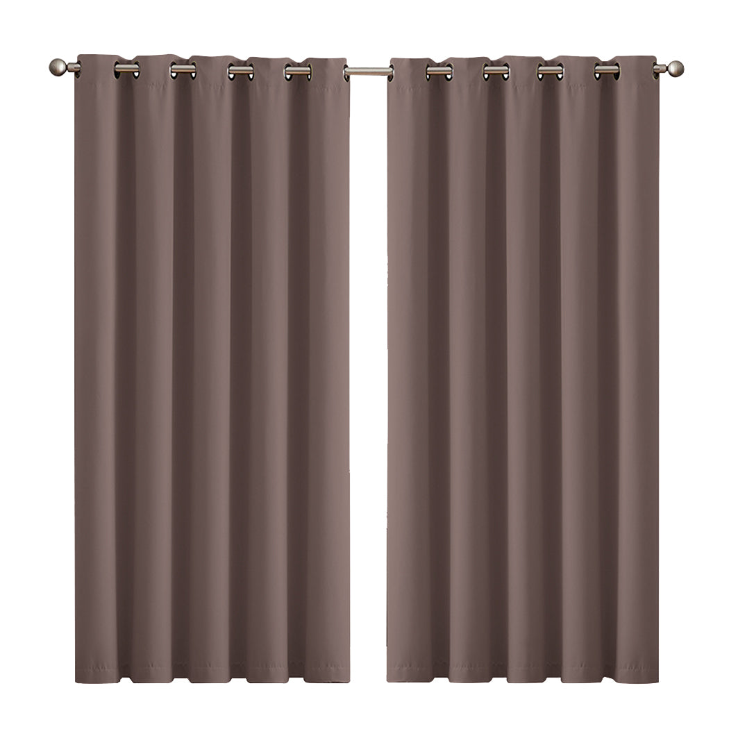 2x Blockout Curtains Panels 3 Layers Taupe-1942353383063162880