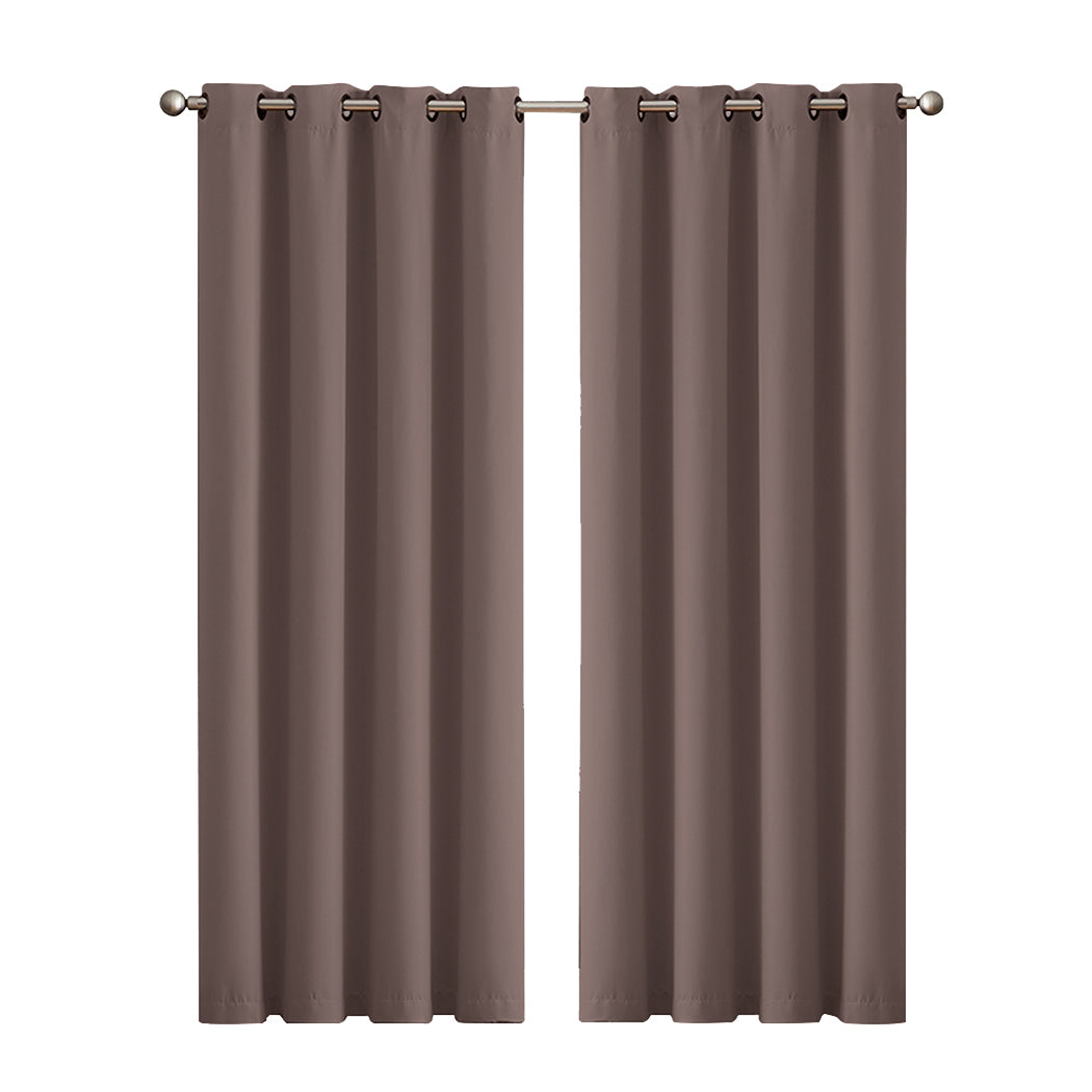 2x Blockout Curtains Panels 3 Layers Taupe-1942353381108617216