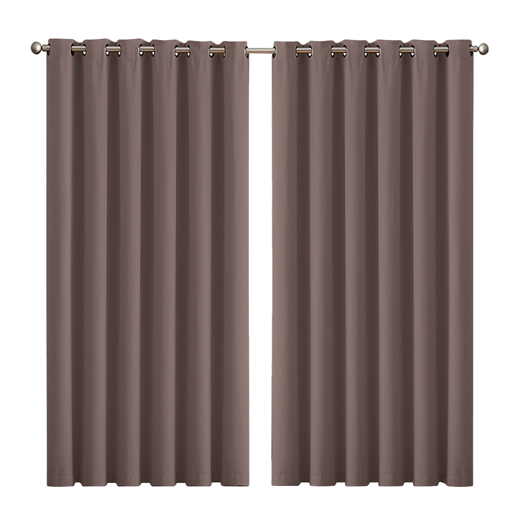 2x Blockout Curtains Panels 3 Layers Taupe-1942353385189675008