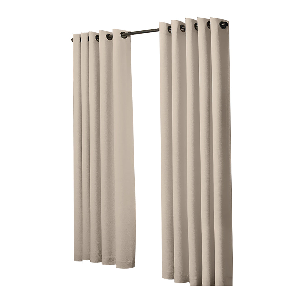 2x Blockout Curtains Panels 3 Layers Beige-1942353381649682433