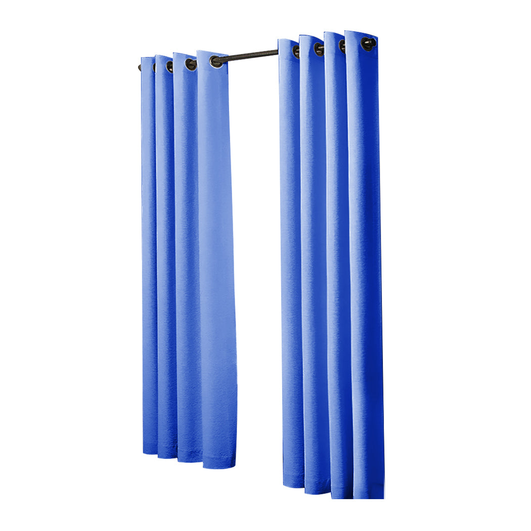 2x Blockout Curtains Panels 3 Layers Blue-1942353379883880449