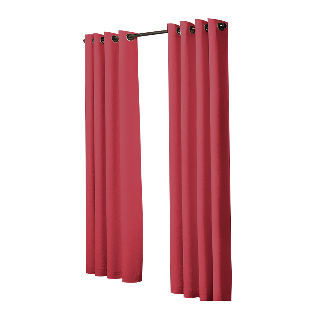 2x Blockout Curtains Panels 3 Layers Burgundy-1942353381276389377