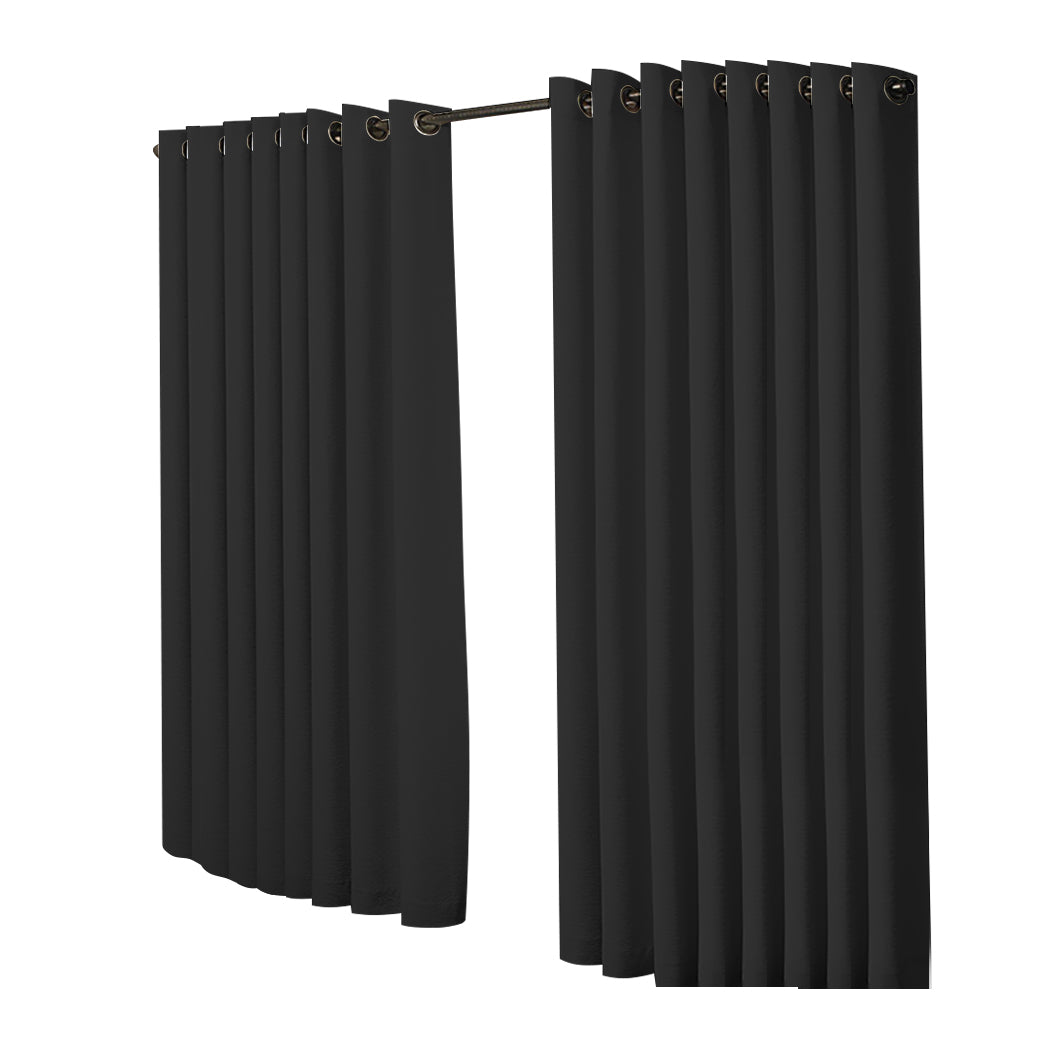 2x Blockout Curtains Panels 3 Layers Black CD1003-300X230-GY-1942353385902706689