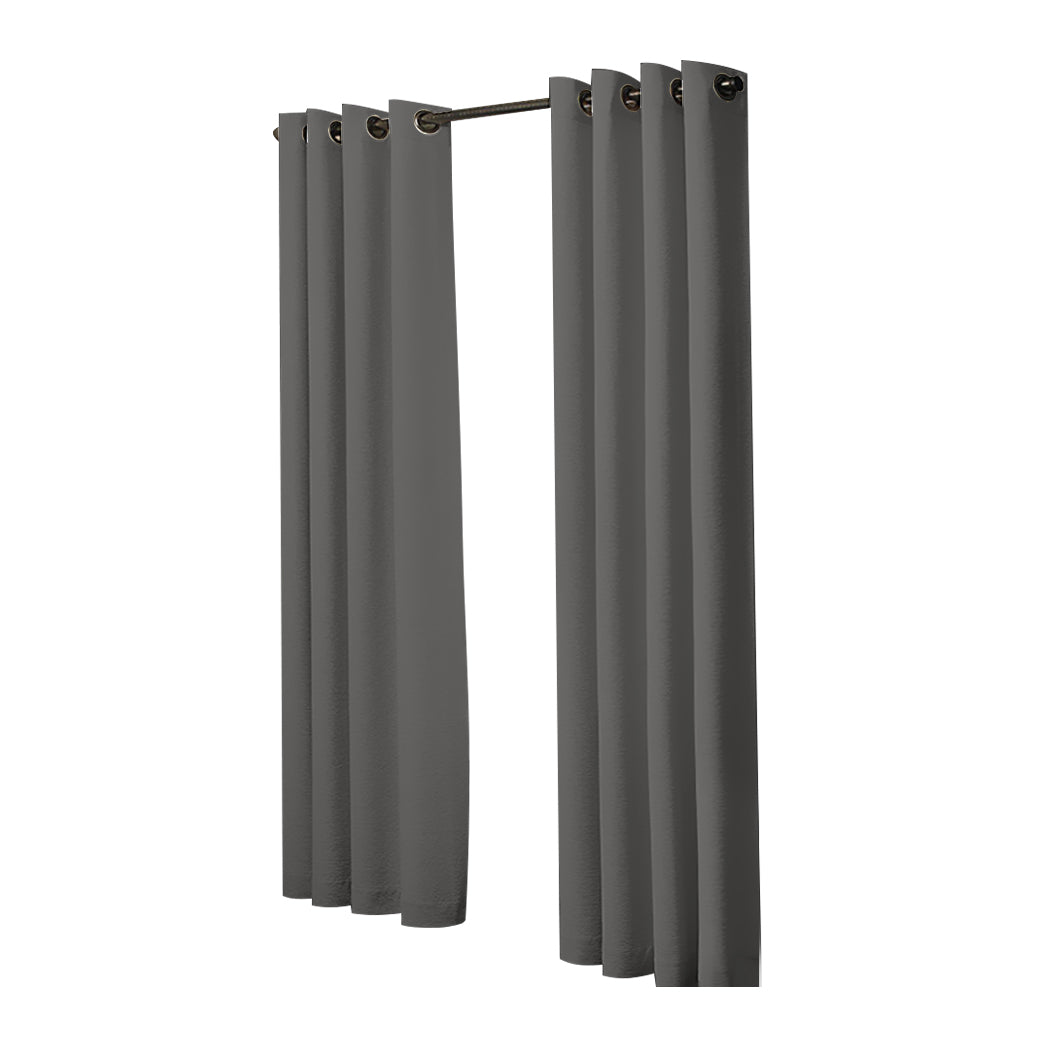 2x Blockout Curtains Panels 3 Layers Charcoal-1942353377551847425