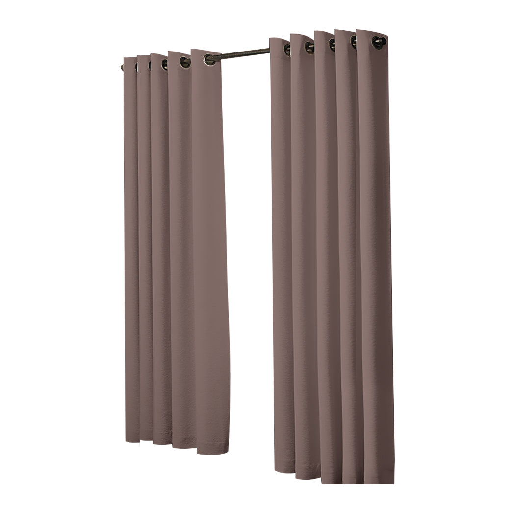 2x Blockout Curtains Panels 3 Layers Taupe-1942353383063162881